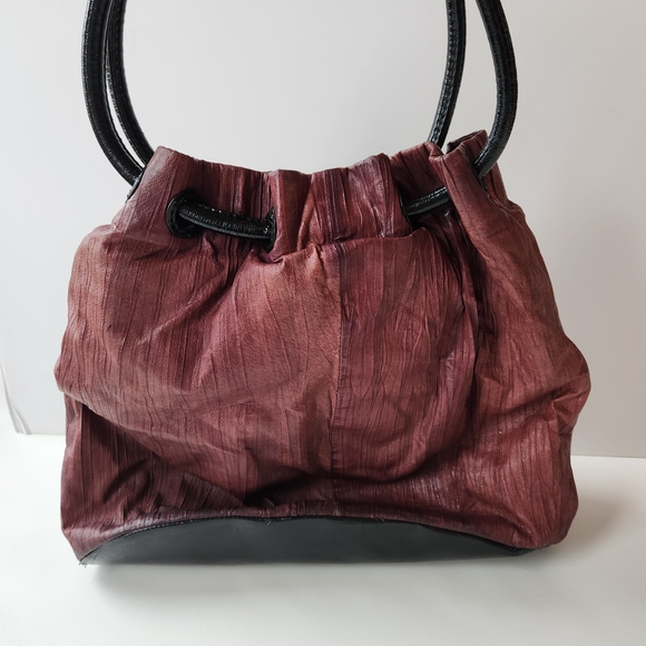 Nordstrom Genuine Leather Burgundy Women's Shoulder Hand Bag Purse - Picture 2 of 7